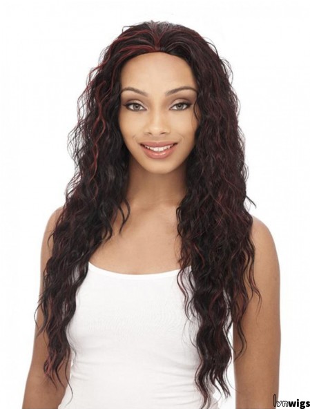 Curly Brazilian Remy Hair Brown Long Durable 3/4 Wigs