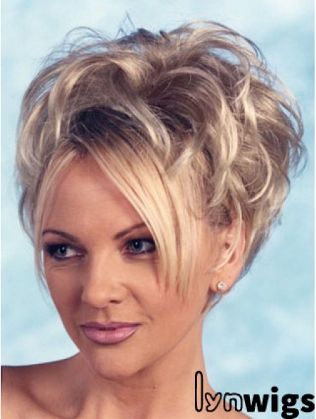 Curly Synthetic Blonde Short Fashion 3/4 Wigs