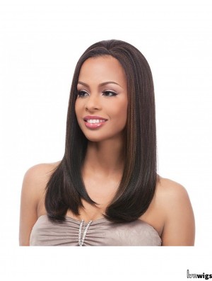 Straight Brazilian Remy Hair Brown Long Online 3/4 Wigs