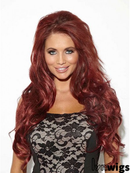 Wavy Synthetic Red Long Popular 3/4 Wigs