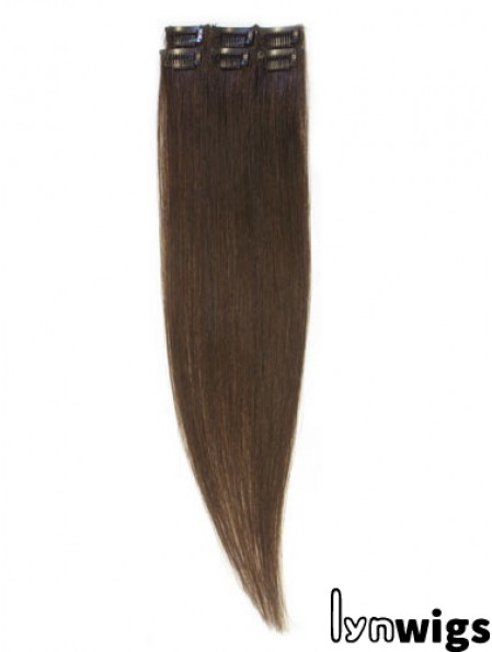 Popular Brown Straight Remy Human Hair Clip In Hair Extensions