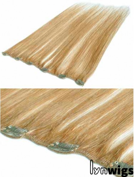 Suitable Blonde Straight Remy Human Hair Clip In Hair Extensions