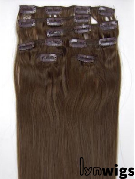 Perfect Brown Straight Remy Human Hair Clip In Hair Extensions