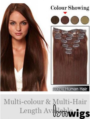 Hairstyles Auburn Straight Remy Human Hair Clip In Hair Extensions