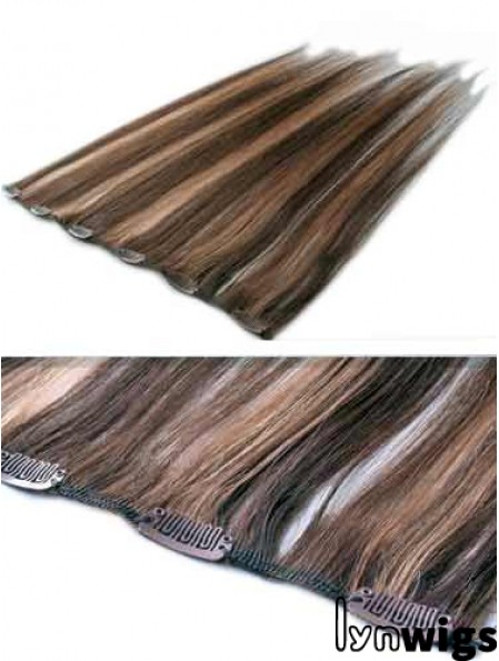 High Quality Brown Straight Remy Human Hair Clip In Hair Extensions