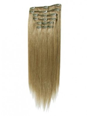 Natural Brown Straight Remy Human Hair Clip In Hair Extensions