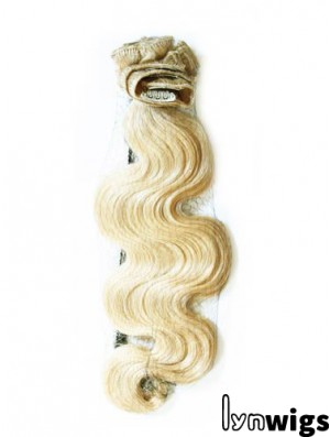 Stylish Blonde Wavy Remy Human Hair Clip In Hair Extensions