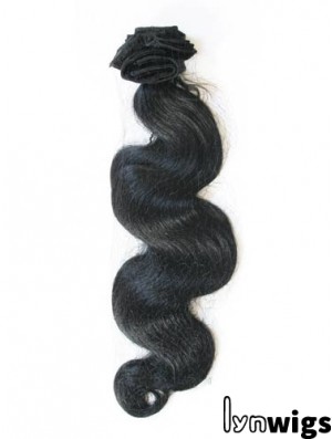 Black Wavy Style Remy Human Hair Tape In Hair Extensions