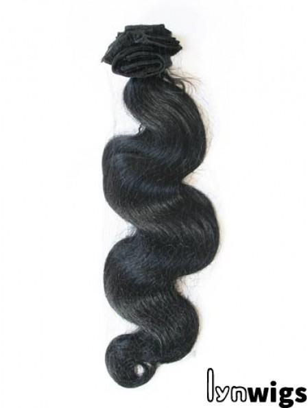 Black Wavy Style Remy Human Hair Tape In Hair Extensions