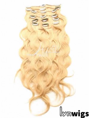 Ideal Blonde Curly Remy Human Hair Clip In Hair Extensions