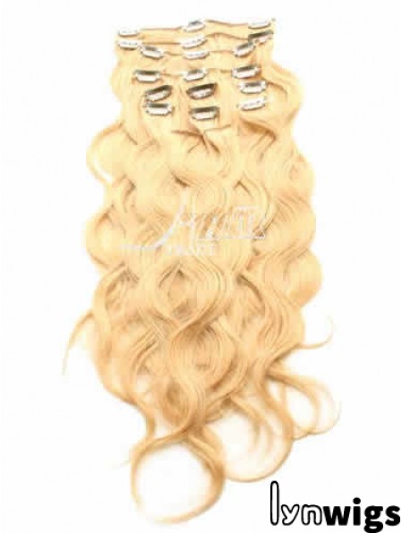 Ideal Blonde Curly Remy Human Hair Clip In Hair Extensions