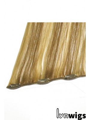 No-Fuss Blonde Straight Remy Human Hair Clip In Hair Extensions