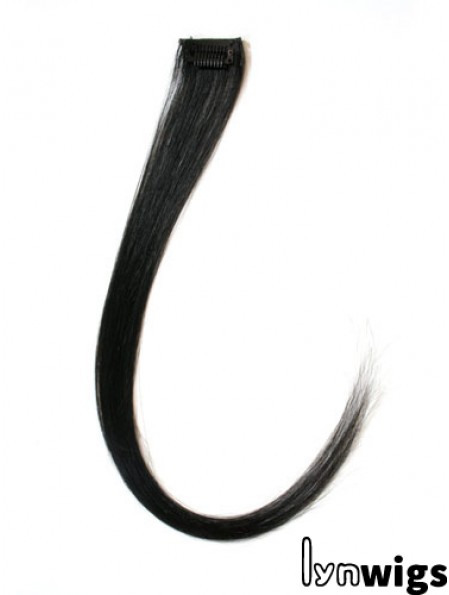 Exquisite Black Straight Remy Human Hair Clip In Hair Extensions