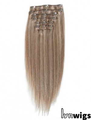 Great Blonde Straight Remy Human Hair Clip In Hair Extensions