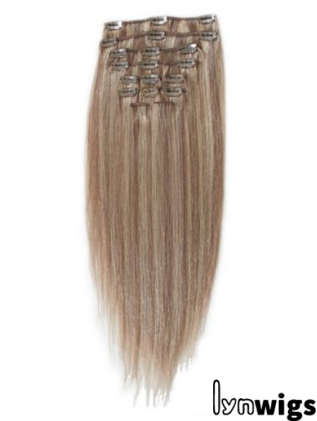 Great Blonde Straight Remy Human Hair Clip In Hair Extensions