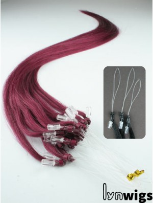 Suitable Red Straight Micro Loop Ring Hair Extensions