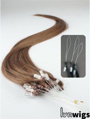 Style Brown Straight Micro Loop Ring Hair Extensions