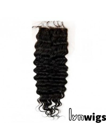 Sleek Black Long Wavy Lace Closures