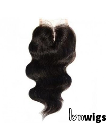 High Quality Black Long Wavy Lace Closures