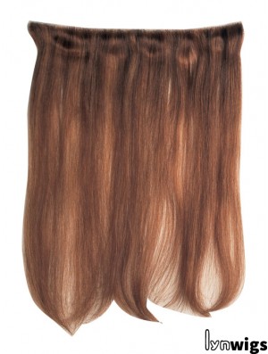 Straight Remy Human Hair Auburn Comfortable Weft Extensions