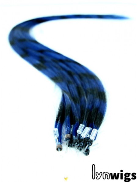 Durable Black Straight Micro Loop Ring Hair Extensions