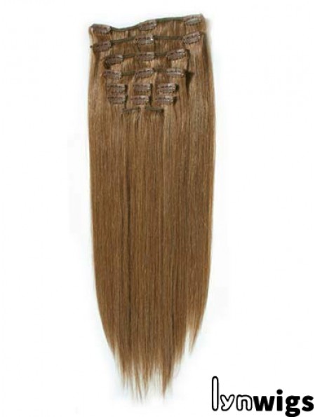 Fashionable Blonde Straight Remy Human Hair Clip In Hair Extensions