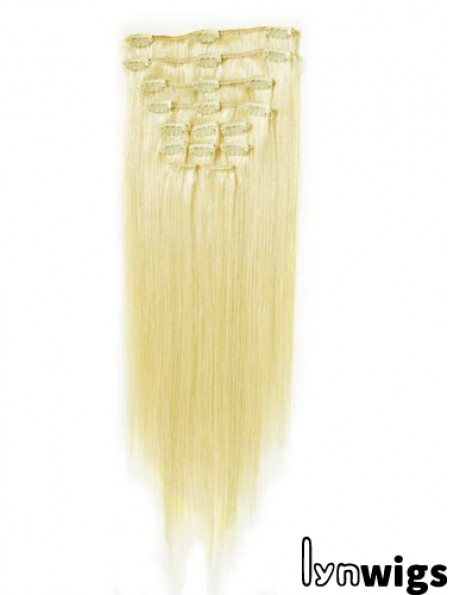 Perfect Blonde Straight Remy Human Hair Clip In Hair Extensions