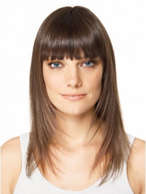 Clip In Hairpieces For Short Hair Brown Color Straight Style