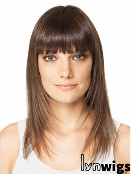 Clip In Hairpieces For Short Hair Brown Color Straight Style