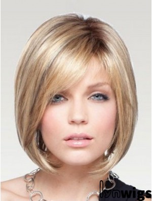 Beautiful Bob Wigs Remy Human Chin Length Blonde Color Straight Wigs