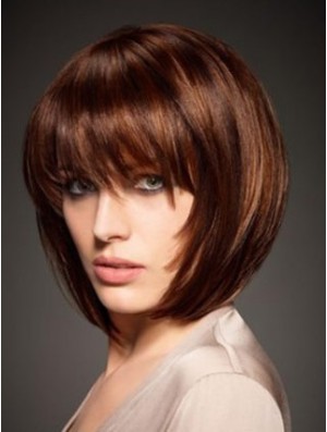 Human Hair Wig Straight Style Chin Length Bobs Cut