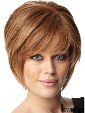 Short Bob Hairstyles Remy Human Capless Bobs Cut Auburn Color