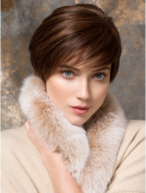 Short Straight Boycuts Auburn Designed 100% Hand-tied Wigs