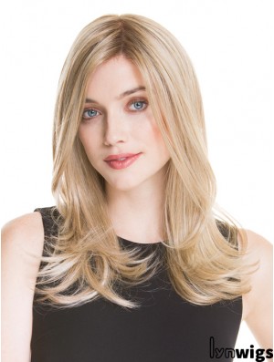 Monofilament Long Blonde Wig UK 100% Hand Tied Straight Style