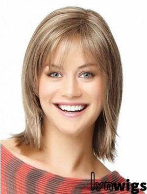 Short Bob Wigs Human Hair Shoulder Length Straight Style With Capless