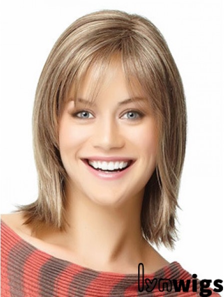 Short Bob Wigs Human Hair Shoulder Length Straight Style With Capless