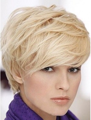 Short Straight Human Hair With Capless Short Length Boycuts