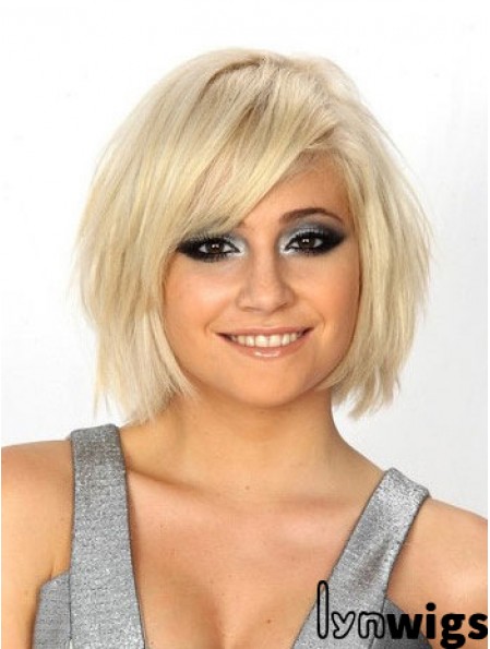 Human Hair Bob Wigs 100% Hand Tied Straight Style Chin Length