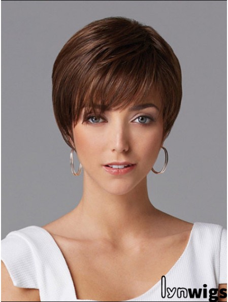 Hair Wigs For Women Cropped Length Straight Style Auburn Color