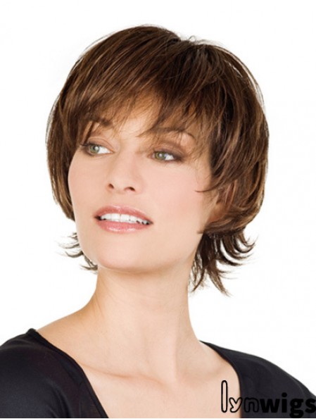 Monofilament Human Hair Wigs Sale Lace With Bangs Front Short Length