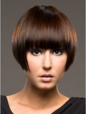 Bob Synthetic Wigs With Capless Straight Style Short Length