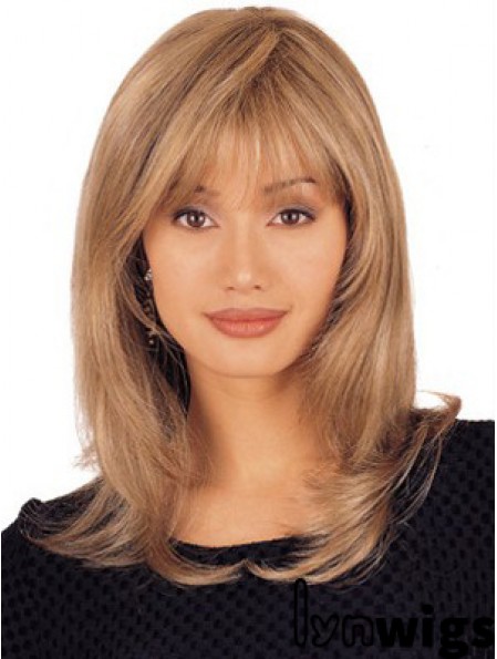  Sassy Blonde Lace Front Shoulder Length Lace Wigs For Cancer