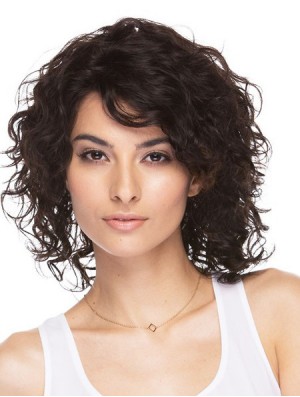 Brazilian Wavy Human Hair Shoulder Length Wavy Style With Bangs