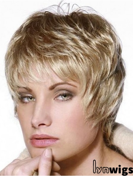 Short Wig 100% Hand Tied Straight Style Cropped Length Layered Cut