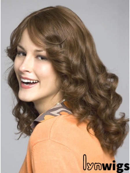 Brown Long Fashionable Wavy Layered Lace Wigs