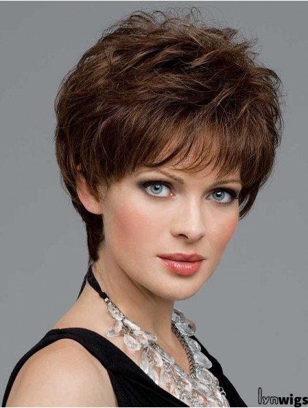 Petite Wigs With Monofilament Boycuts Wavy Style Short Length