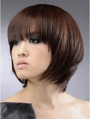 Chin Length Straight Bobs Capless Synthetic Wigs Bob Style