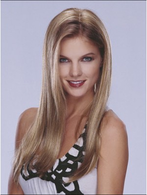 Half Blonde Wig Lace Front Long Length Straight Style