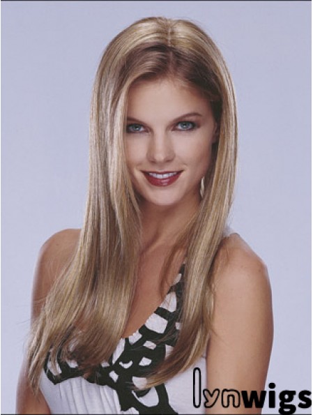 Half Blonde Wig Lace Front Long Length Straight Style