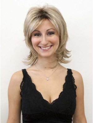 Blonde Wig Synthetic Wigs Layered Cut Straight Style